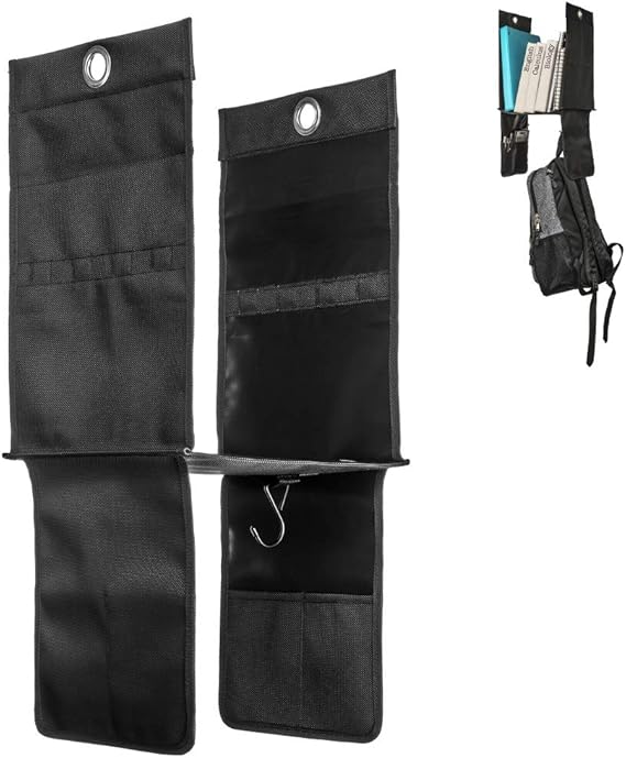 Hanging Locker Shelf Organizer with 2 Hooks and 4 Small Pockets Amazon