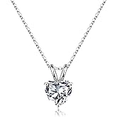 SMILEST Necklace Gifts for Her - 925 Sterling Silver Heart Birthstone Necklace, Dainty Sparkling Heart Pendant Anniversary Birthday Gifts for Women Mom Wife Daughter Girlfriend Jewelry Gift