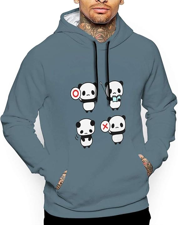 Amazon フード付きパーカー イラストパンダ 2 パーカー メンズ 秋服 柔らかく快適 フード付きセーター スウエット ヒップホップ ストリート レディース Hiphop スウェット プルオーバー 冬 トレーナー パーカー 通販