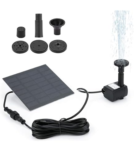 Solar Water Pumps, DC 5.5V-12V 3W Mini Fountain Pump, 300L/H Quiet Water Feature With 4.9ft Spray, Suction Cup Base, No Panel Included