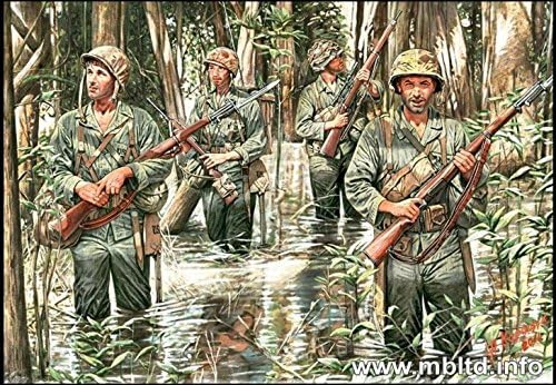 US MARINES IN JUNGLE 4 FIG WWII 1/35 MASTER BOX 3589