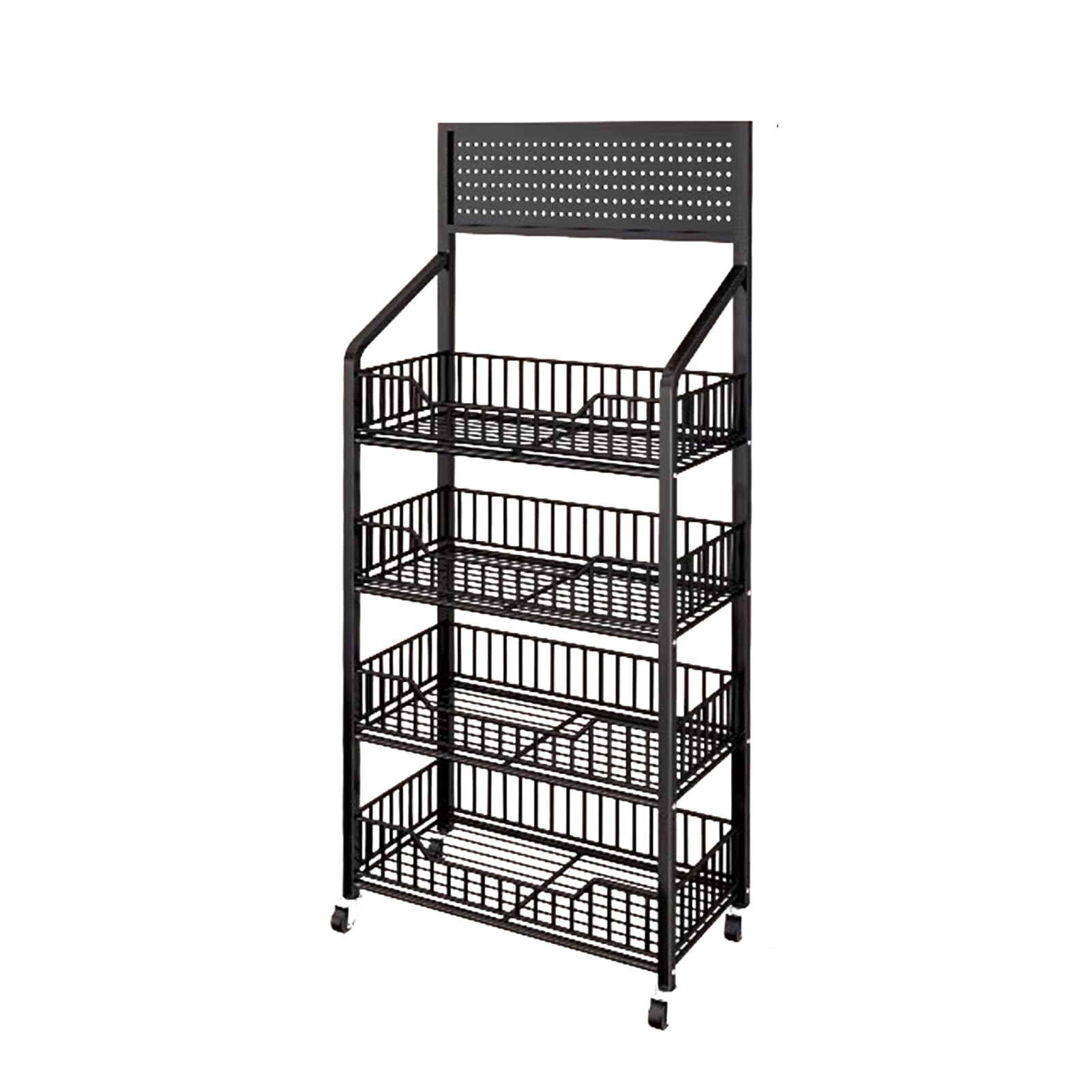 XNKLMYT 4 Tier Retail Display Rack, Metal Snack Rack with Wheels ...
