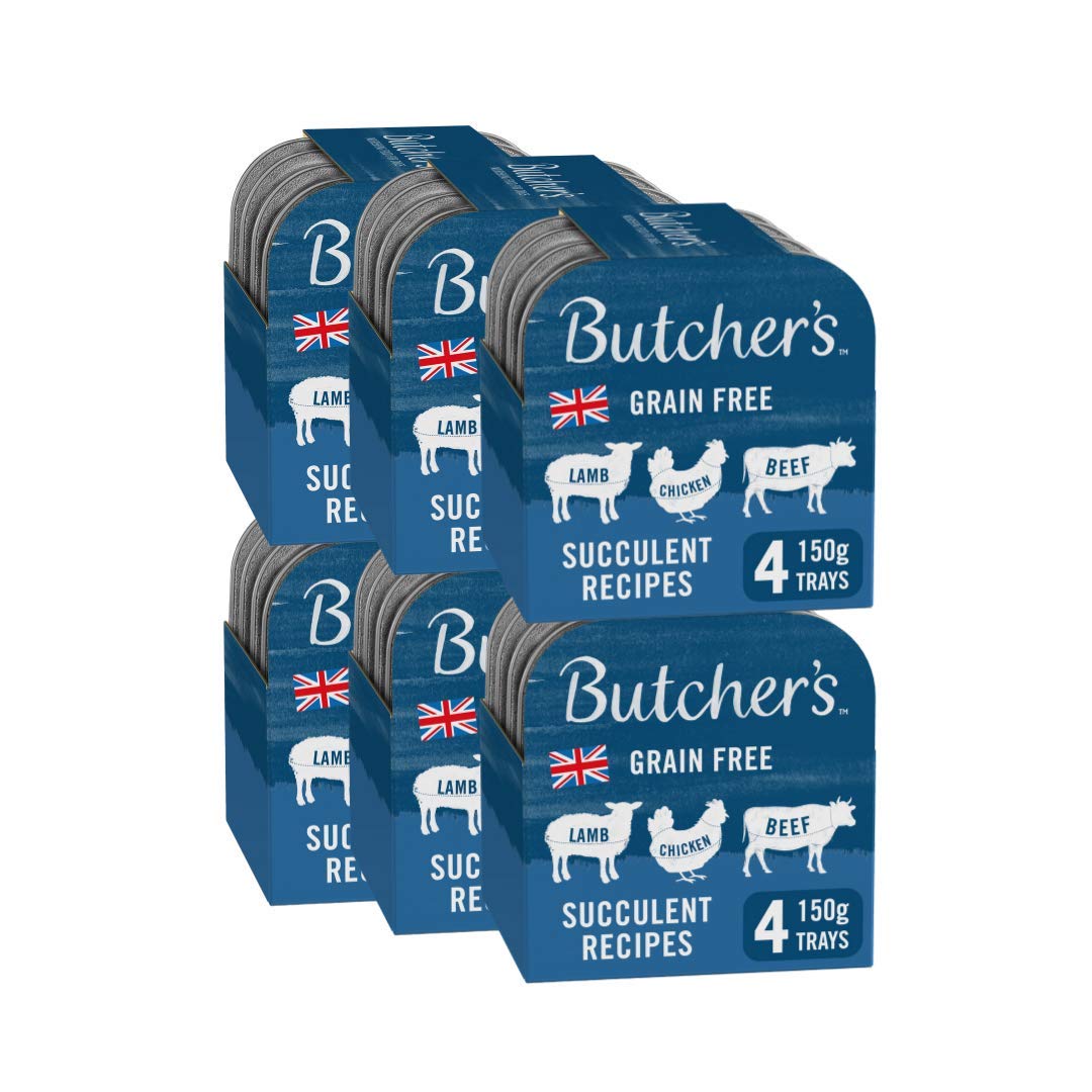 Butcher's Grain Free Succulent Recipes Wet Dog Food Trays Variety pack, 3.6kg (24 x 150g)