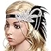 BABEYOND 1920s Flapper Headband Roaring 20s Great Gatsby Headpiece Black Feather Headband 1920s Flapper Gatsby Hair Accessories for Party Prom