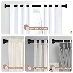 HEI! DEAR 2 Pack Black Curtain Rods 48 to 84