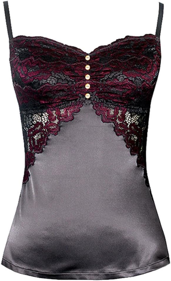 Icollection Tia Lyn 9300 Core Buttons Camisole,MAGNET,L