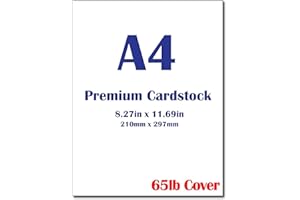 Premium A4 Cardstock - 8.3"x 11.7" - 65lb Cover (176 gsm) White (250 Sheets)