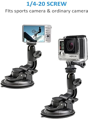 EXSHOW Car Camera Mount Holder for GoPro, Suction Cup Car