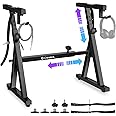 CAHAYA Keyboard Stand Piano Adjustable - Z Style Piano Stands Heavy Duty Stable and Portable with Height and Width Adjustable Fits for 54 61 76 88 Keys Electric Pianos Black