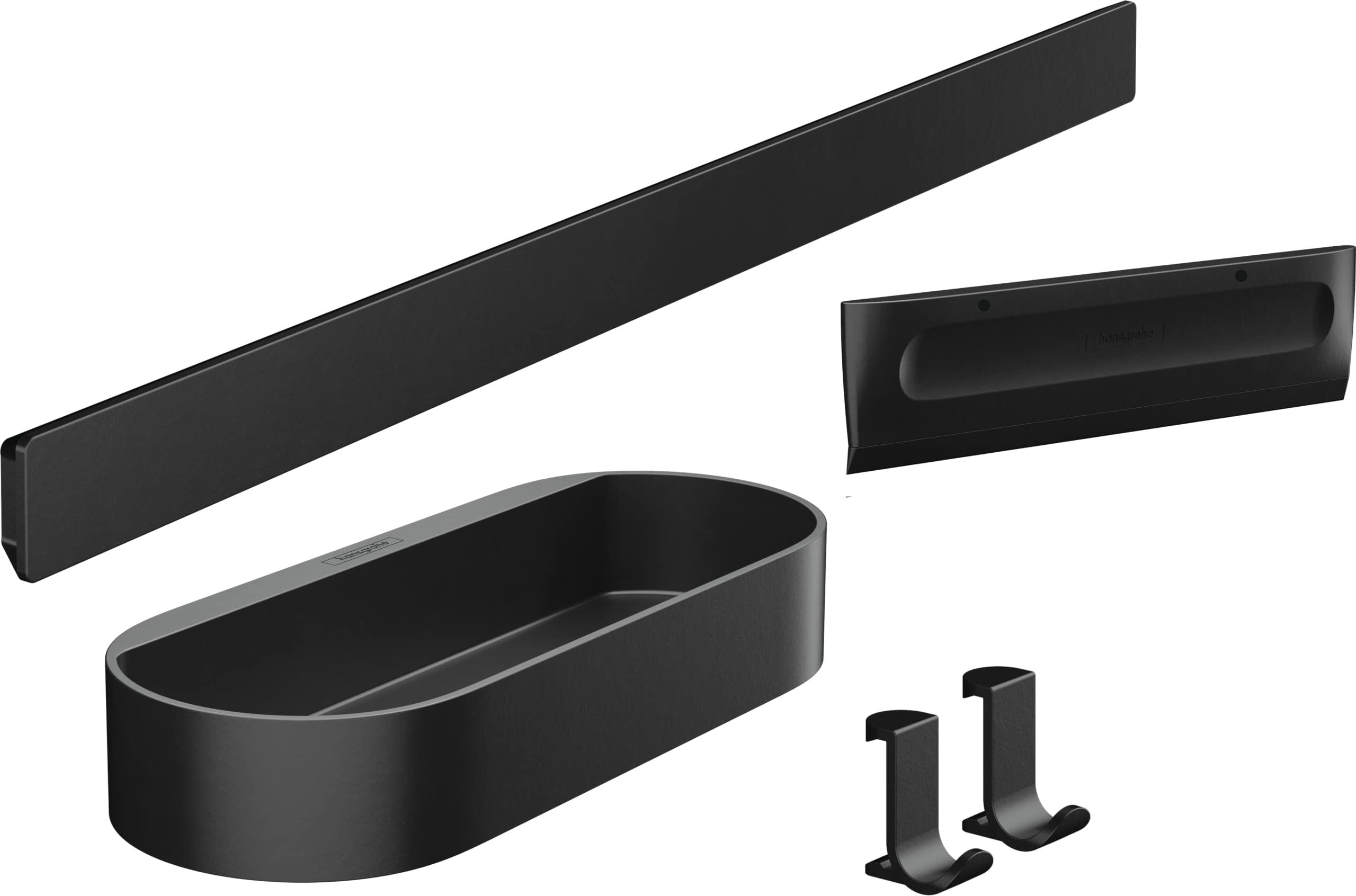 Hansgrohe WallStoris Shower Bundle, Bathroom Storage, Accessories Set, no Drilling, Matt Black, 27967670 — image 1