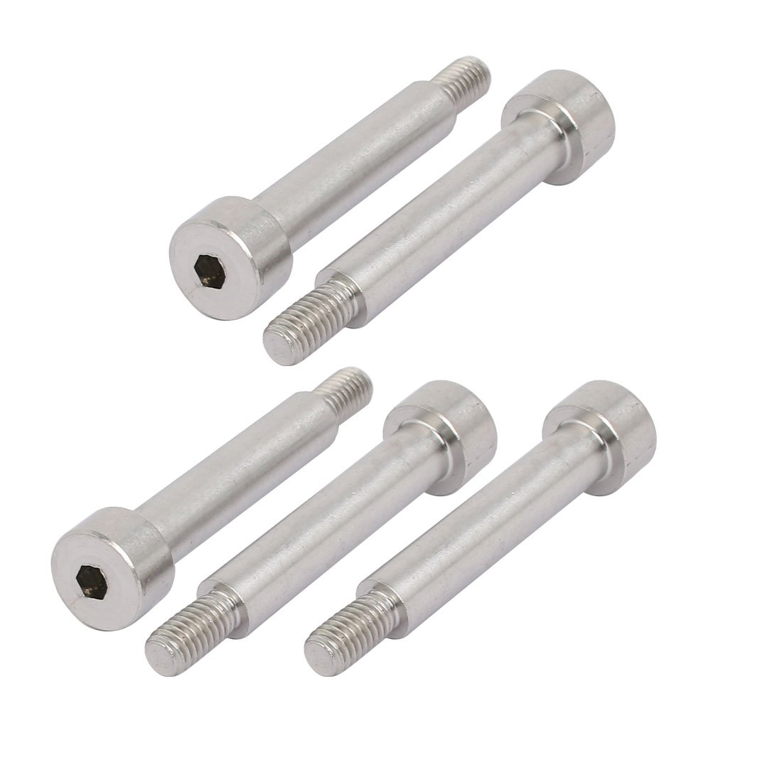 Sourcingmap 304 Stainless Steel Hex Socket Shoulder Bolt 8mm Shoulder Dia 40mm Shoulder Length M6 Thread 5pcs