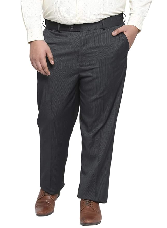 Buy aLL Plus Size Men's Straight Fit Formal Trousers at Amazon.in