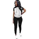 Nimsruc Two Piece Outfits for Women Short Sleeve Sweatsuit Casual Tracksuit
