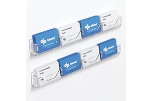 HIIMIEI Business Card Holder for Wall: Acrylic business card holder wall mount, 2 Pack Clear Hanging Rack Card Holder Display
