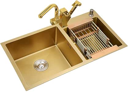 Fregadero Dorado Cocina Dorada Piscina Fregadero Doméstico Fregadero De