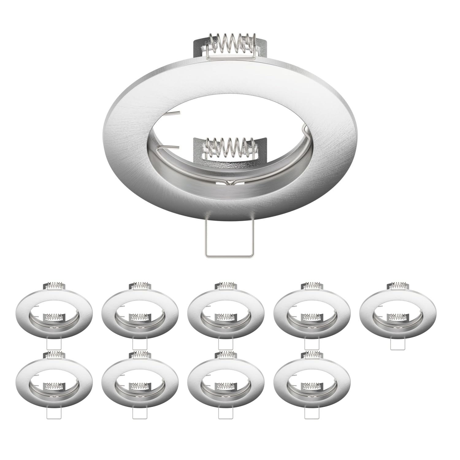 ledscom.de 10 Pieces Ceiling mounting Frame CIRC, Round, Aluminium matt