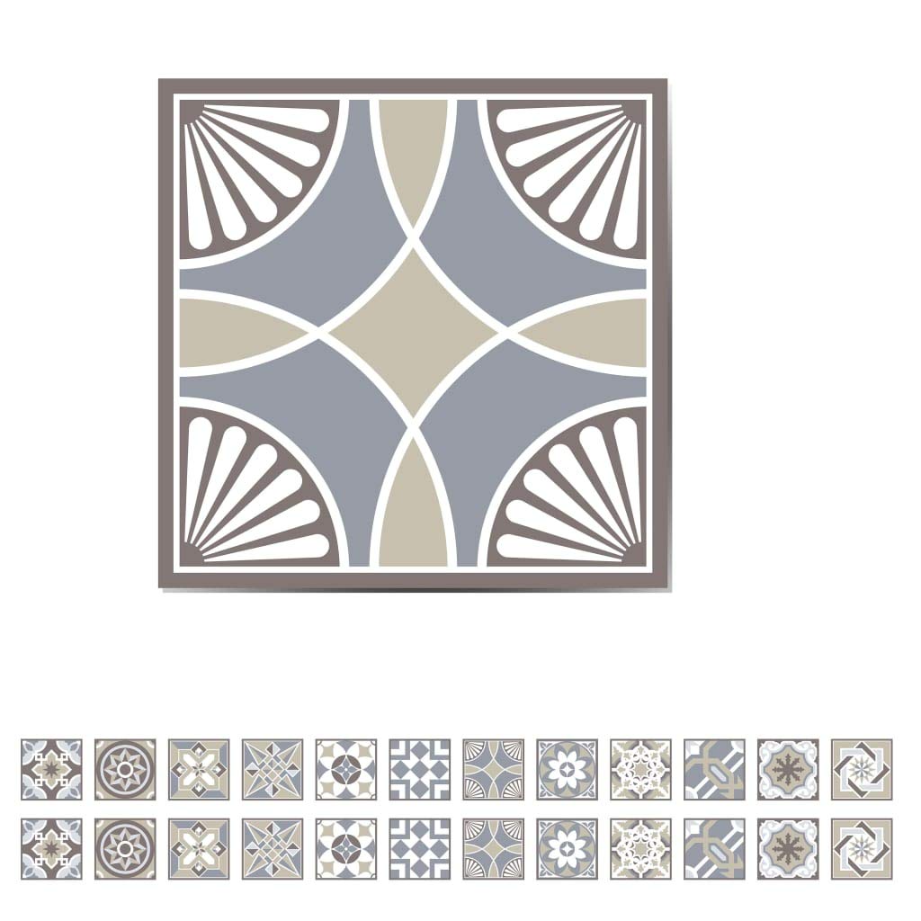 WALPLUS 15cm(6") 24 pcs Limestone Spanish Tiles Wall Tile Stickers Peel and Stick Backsplash Self-Adhesive Vinyl Home Decoration DIY Living Bedroom Splashbacks for Kitchen Tile Paint Stick on Tiles