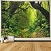 Rainforest Landscape Tapestry Forest Road Tapestry Wall Hanging Trees Tapestry Nature Misty Rainforest Tapestry Bohemian Psychedelic Wall Tapestry for Bedroom Living Room Dorm(Rainforest,51"x 59") primary