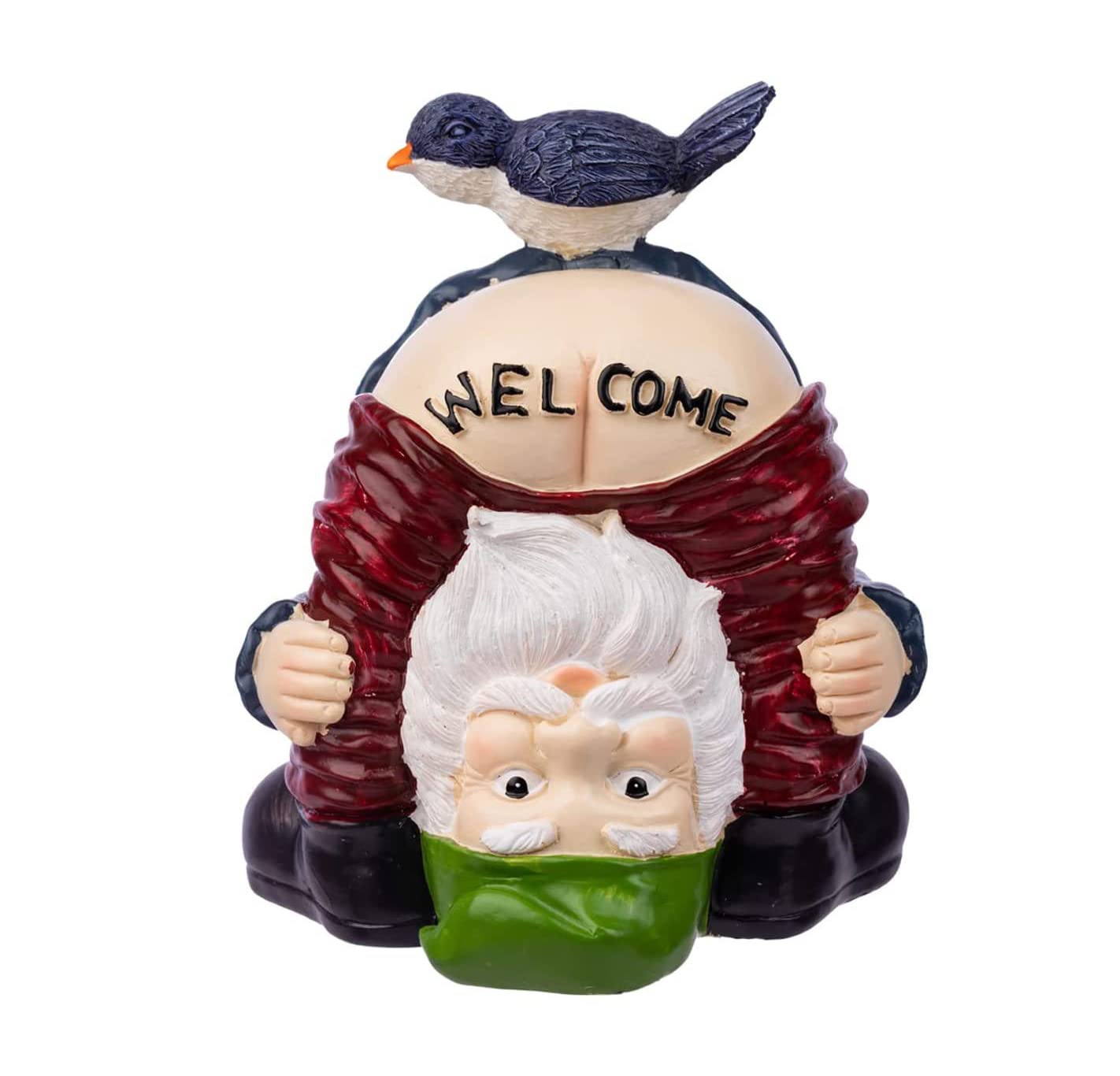 Aopek Garden Gnomes Outdoor Funny Welcome Gnomes Statue Garden Gnome Figurine for Lawn Patio Yard Decoration โ image 1