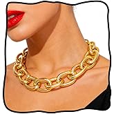 Nicute Chunky Gold Necklace Thick Cuban Link Chain Choker Accessories Jewelry for Women