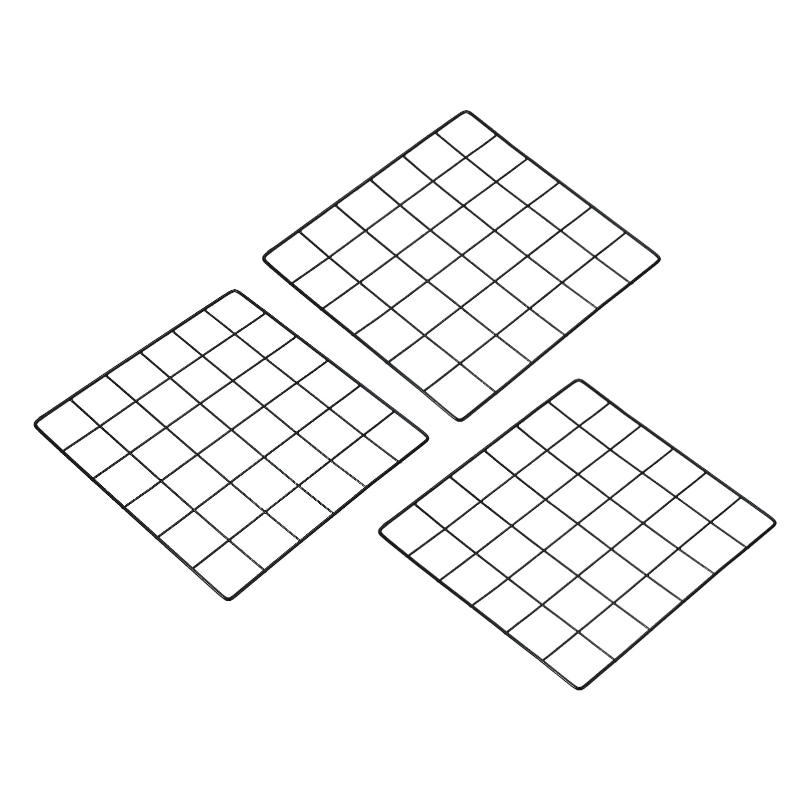 PATIKIL 12"x12" Wire Grid Panel, 3 Pack Wall Grid Decorative Panels Board Photo Pictures Display Decor Hanging Organizer for Home Office, Black