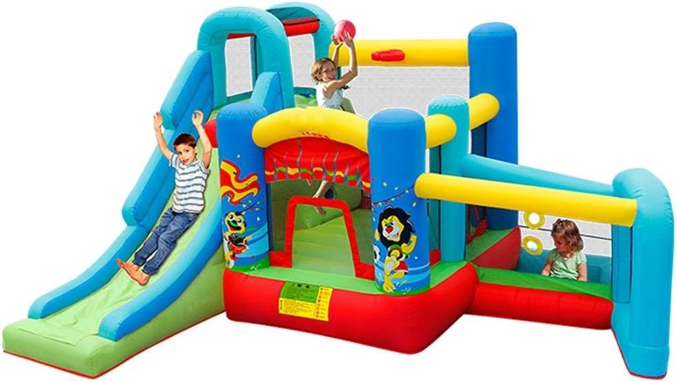 Playhouse Jumping Castle Inflatable Bounce Castle House Kids Party Bouncy House with Commercial Grade Air Blower Included for Outdoor or indoor ( Color : Inflatable Castle , Size : 450X360X245CM )