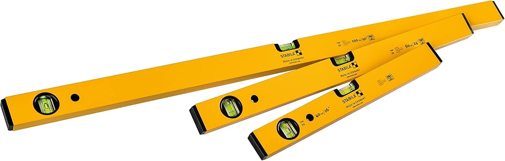 Stabila 70 Single Plumb Box Section Spirit Level Set 3 Piece