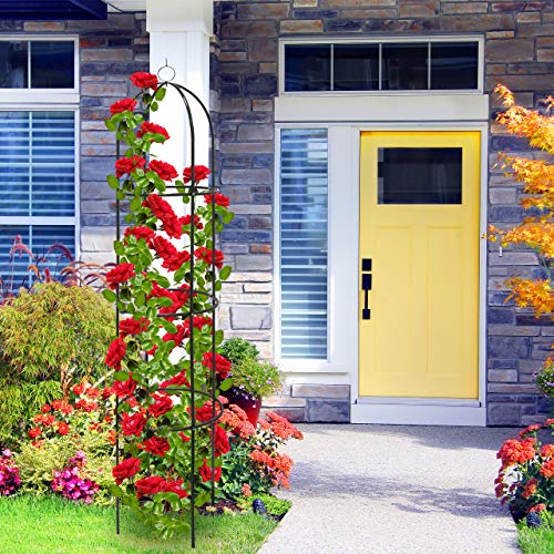 Relaxdays Rankobelisk beschichtetes Metall 190 cm, witterungsbeständige Garten Rankhilfe für Rosen und Blumen, grün – Bild 3