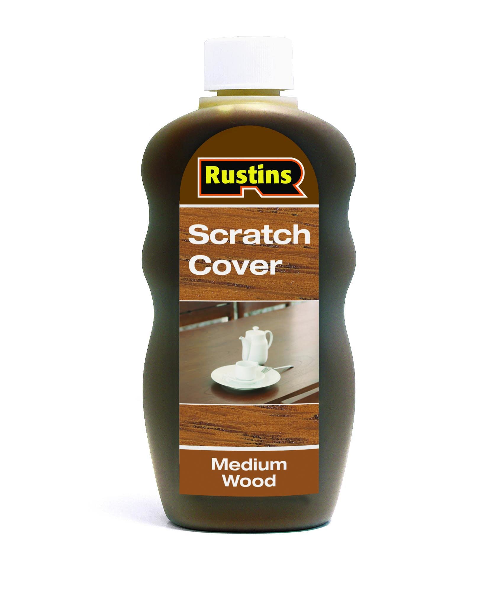 Rustins Scratch Cover Medium – Conceal Surface Scratches on Medium-Toned Wood Furniture -Easy-to-Use Liquid Polish for Restoring and Protecting Wooden Surfaces 300ml