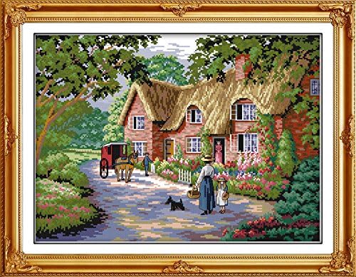 Needlework DIY Cross stitch Sets For Embroidery kits Life in Countryside Pattern 14 Count &amp;11 Count Cross-Stitching Wall Home Decro (11CT precise printed) (14CT unprinted)