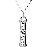 ALOV Jewelry Sterling Silver Graduation Diploma Pendant Necklace
