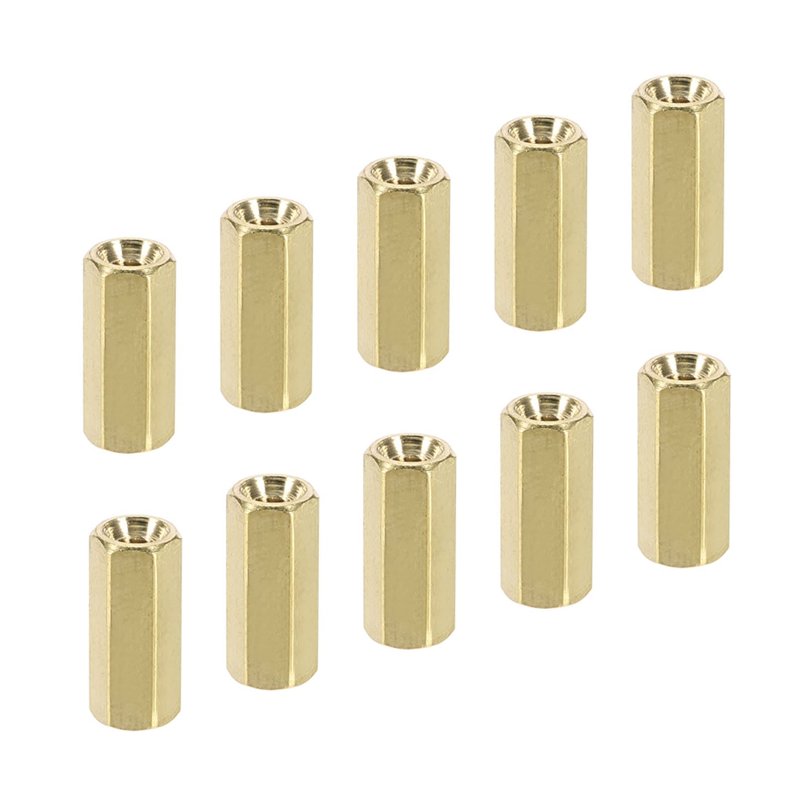 YOKIVE 20 Pcs M2.5 Spacers, Brass Hex PCB Standoffs Nuts, Keep Height Consistent, Great for Motherboard, Circuit Board, Electronics (Gold Tone, 11mm)