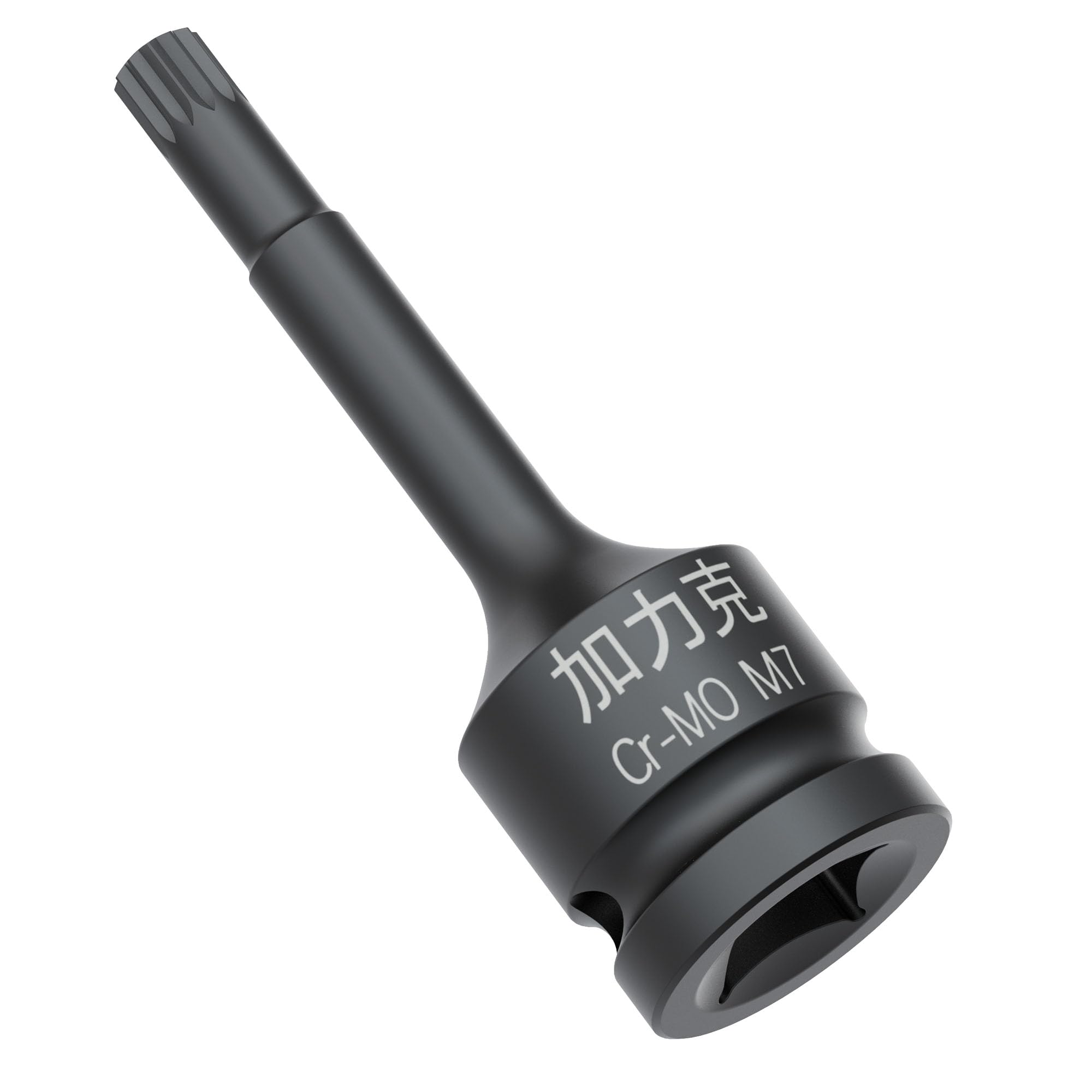 FOCMKEAS 1/2-Inch Drive x M7(7mm) Impact Triple Square Spline Bit Socket, Metric Lengthen Screwdriver Socket Adapter, 3-Inch Length, CR-MO Steel, One-Piece Construction, Black — image 1