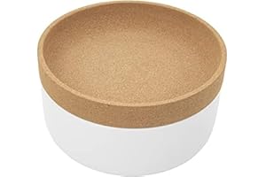Kamenstein 2 Compartment Large Bowl Extends Produce Freshness, 11 x 11 x 6 Inch, Natural Cork and White Ceramic