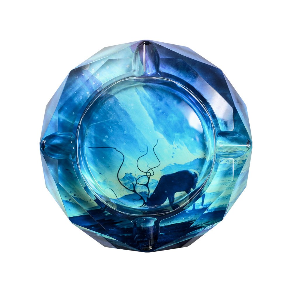 SEA or STAR Crystal Ashtray for Cigarettes Beautiful Decorations for Homes, Cafes, Bars