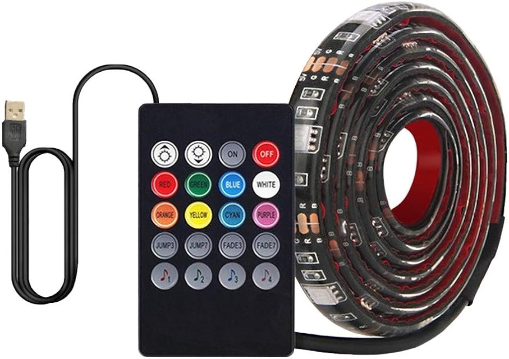 LED Strip Lights, RGB Color Changing Light Strip Kit with Remote for TV Decoration, Bright 5050 LEDs, Cutting Design, Easy Installation