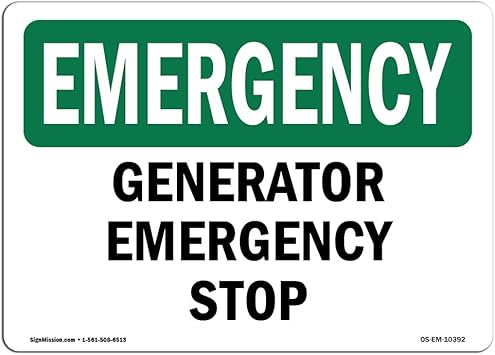 Amazon Com Osha Emergency Sign Generator Stop Vinyl Label
