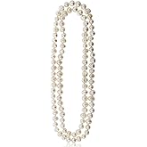 White 8-9mm Baroque Freshwater Pearl Endless Necklace For Women 24-36"