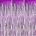 Sumind 3 Pack Metallic Tinsel Curtains, Foil Fringe Shimmer Curtain Door Window Decoration for Birthday Wedding Party (Purple)