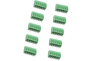 LAGOGIA 150V 6A 2.54mm/ 0.1inch Pitch 6 Pin PCB Mount Screw Type Terminal Block Connector, Pack of 10