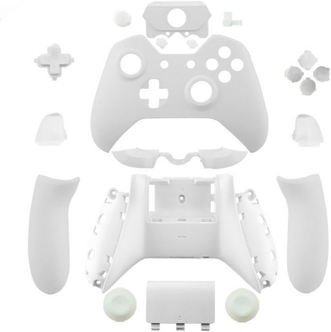 Canamite Replacement Parts Full Housing Shell Protective Case Cover Button Kit for Xbox One Controller with 3.5mm headphones jack (white)