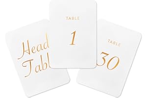 Sutter Signs Wedding Table Numbers 1-30 | Elegant Gold Foiled Table Number Cards for Wedding Receptions, 4x6 inch