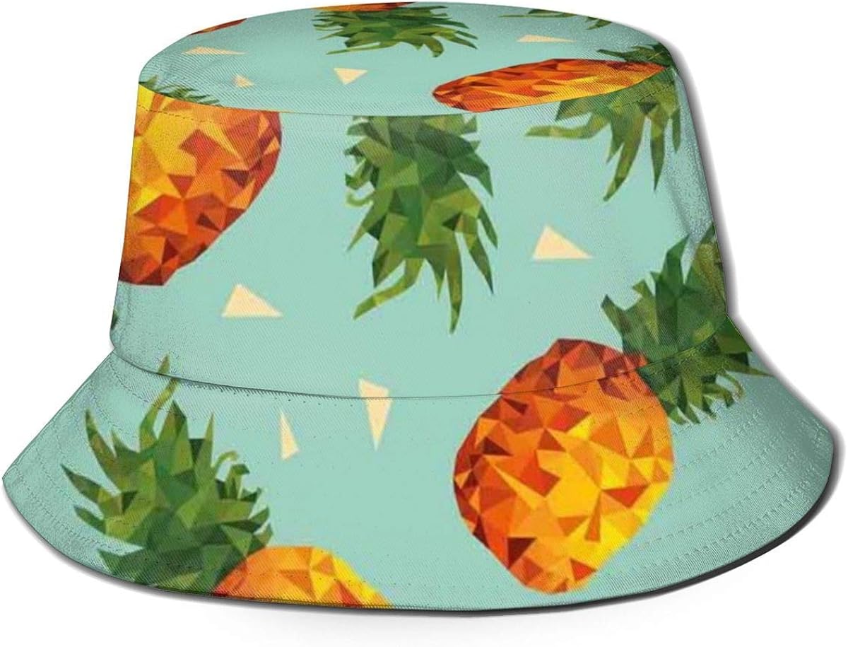 ZLYC Chapeau Bob Coton Été Fruit - Chapeau De Pêcheur Femme Avec Motifs Banane Ananas Fraise - Style Confortable Et Tendance
