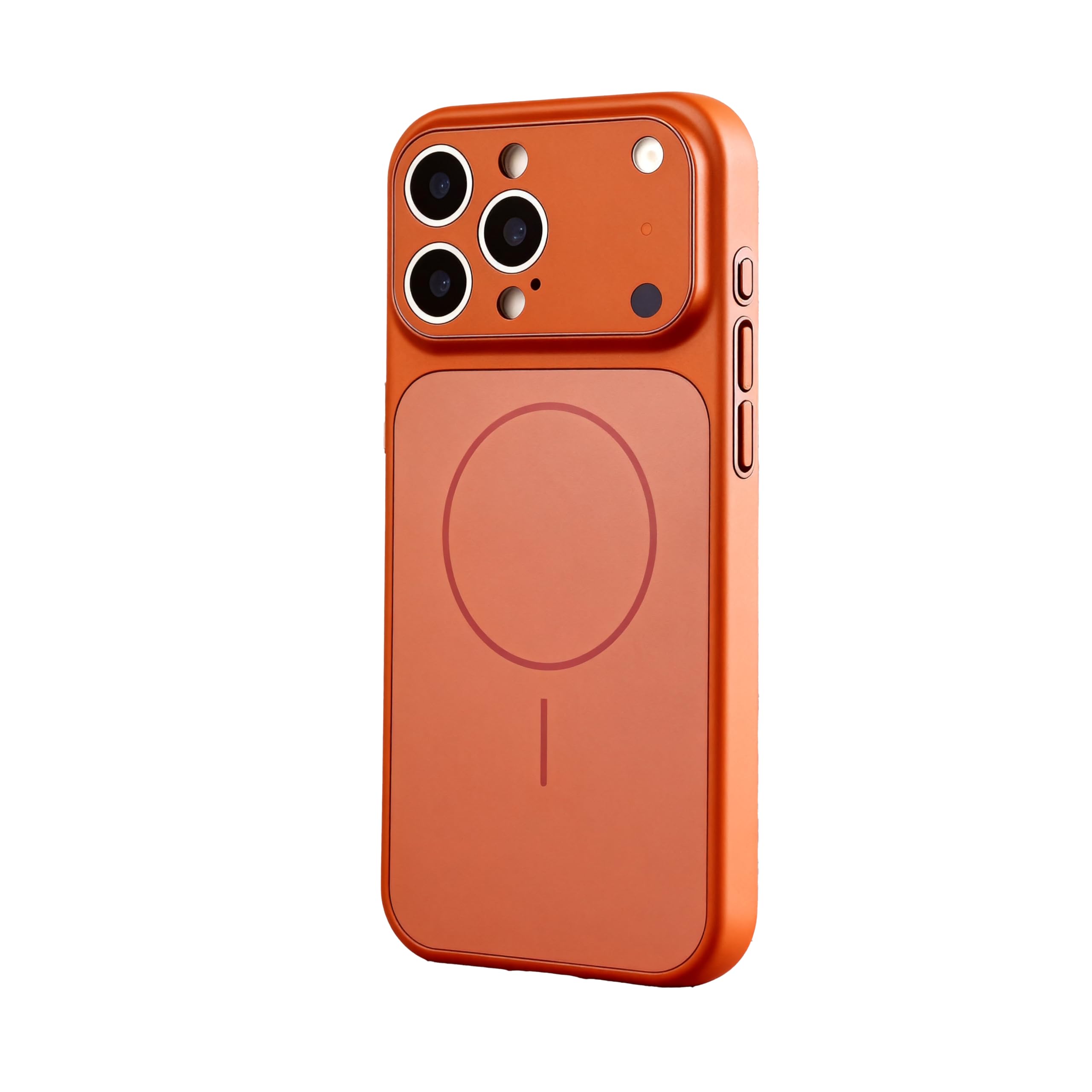 Erlova Designed Magnetic Series for iPhone 16 Pro Max Case,[Compatible with MagSafe][Tempered Glass Camera Lens Protection],Luxury Matte Military Grade Drop Protective Hard PC Shockproof Cover,Orange