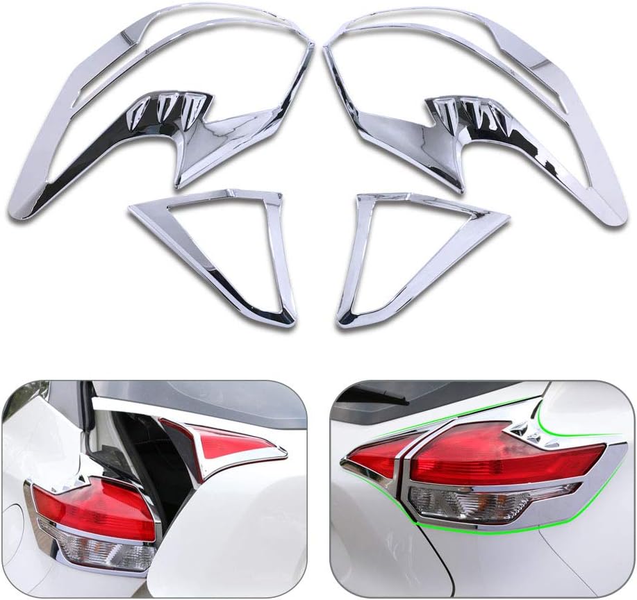 COOLNEIL for Nissan Kicks 2017 2018 Tail Light Covers Rear Lamp Frame Panel Trim Bezels ABS Chrome Stickers Car Styling Accessories 2pcs