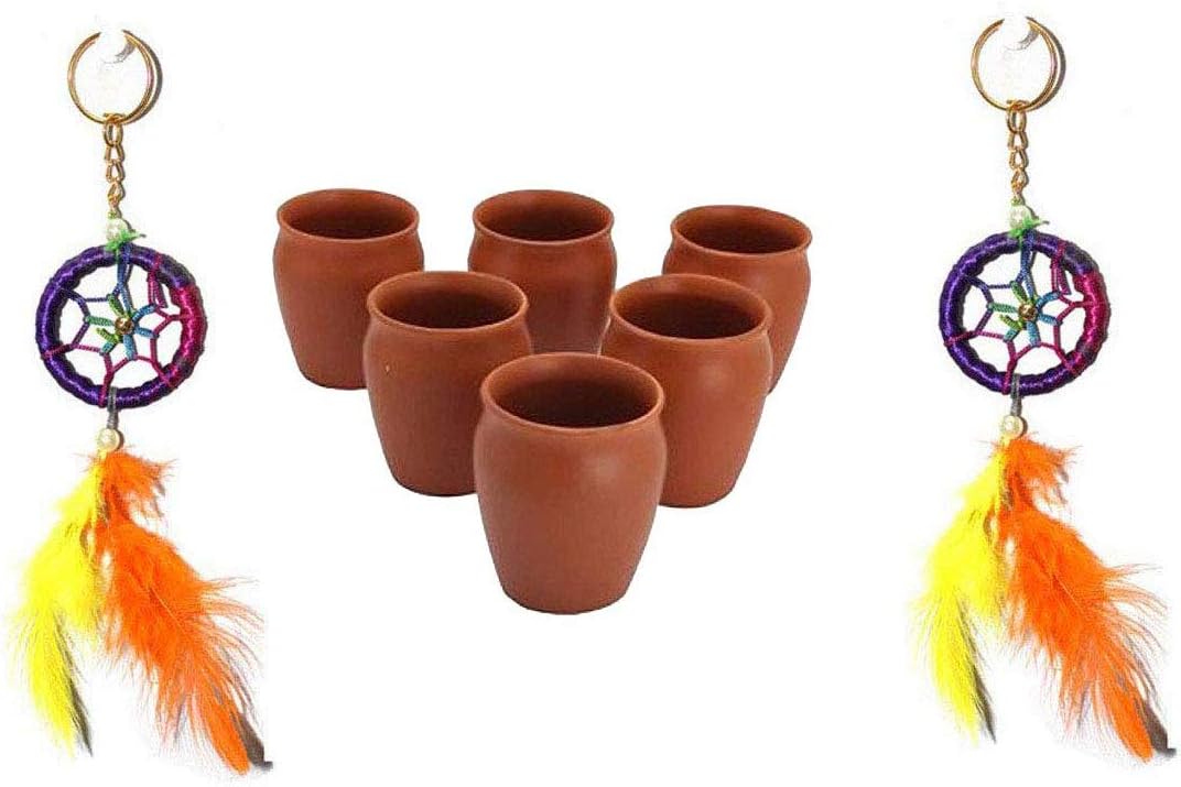 Terracotta(Real Mitti) Unglazed Clay Mud Tea Cup - Set Of 6 using for Tea And Coffee