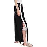 Deyeek Women's Tear Away Pants Side Split Snap Open Bottom Sweatpants Leg Breakaway Post Surgery Pants with Pockets