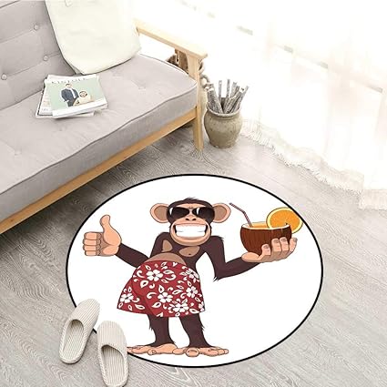 Tapis Rond Dessin Animé Collection Danimaux Et Oiseaux Dans