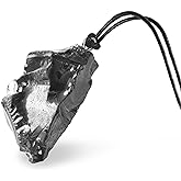 Karelian Heritage Elite Shungite Pendant | Minimalistic Black Crystal Jewelry | Defender Shield Protection Necklace Raw Stone | Chakra Healing Crystal Necklace, Reiki Meditation, Grounding