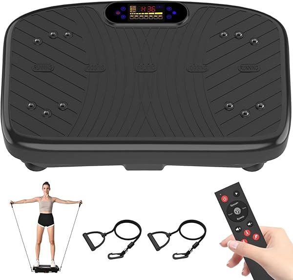 GDCOO VIBRATION PLATE EXERCISE MACHINE, VIBRATING PLATE PLATFORM FOR LYMPHATIC DRAINAGE WITH 200 ADJUSTABLE SPEEDS, POWER VIBRATION PLATE FOR WEIGHT LOSS & FITNESS, SUPPORTS MAX WEIGHT 450 LBS